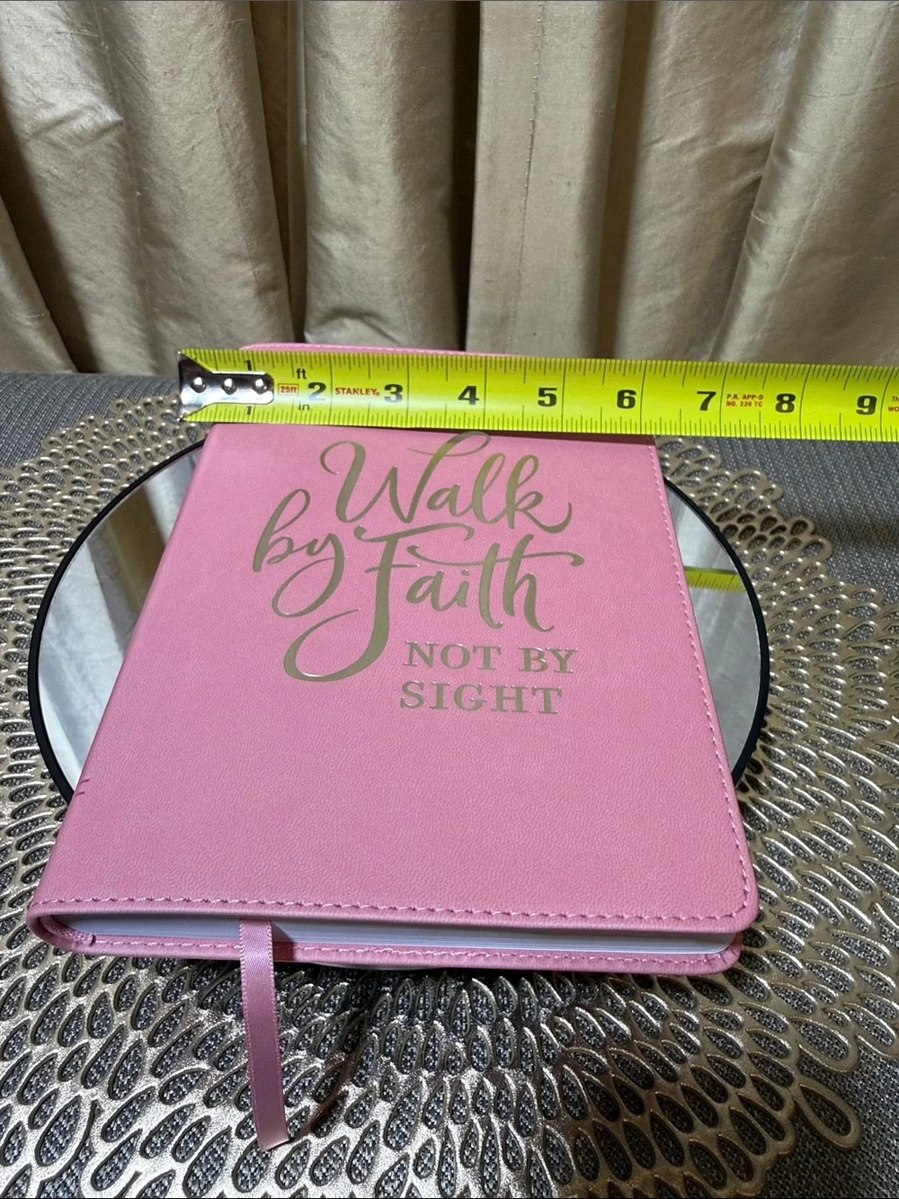 Walk by Faith Pink Leatherette Journal • 8.5 x 6 in • Scripture Pages